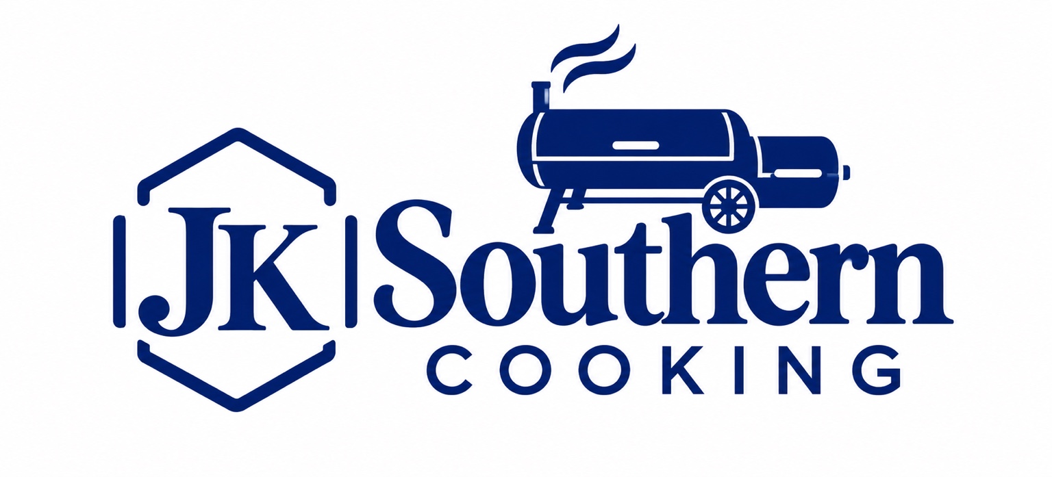 JK Southern Cooking logo — the JK Southern Cooking wordmark with a country smoker illustration